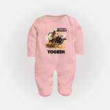 Pongal Special Jallikattu Print | Customized Fullbody Suit for Kid - BABY PINK - New Born (Chest 7.5")