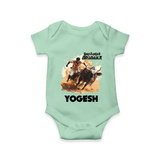 Pongal Special Jallikattu Print | Customized Romper for baby - MINT GREEN - New Born (Chest 14")
