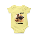 Pongal Special Jallikattu Print | Customized Romper for baby - PASTEL YELLOW - New Born (Chest 14")