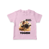 Pongal Special Jallikattu Print | Customized T-Shirt for Kid - BABY PINK - 0-5 Months Old (Chest 17")