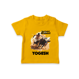 Pongal Special Jallikattu Print | Customized T-Shirt for Kid - CHROME YELLOW - 0-5 Months Old (Chest 17")