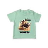 Pongal Special Jallikattu Print | Customized T-Shirt for Kid - MINT GREEN - 0-5 Months Old (Chest 17")