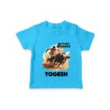 Pongal Special Jallikattu Print | Customized T-Shirt for Kid - SKY BLUE - 0-5 Months Old (Chest 17")