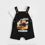 Pongal Special Jallikattu Print | Customized Dungaree for Kid - BLACK - 0 - 5 Months Old (Chest 18")
