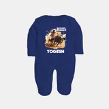 Pongal Special Jallikattu Print | Customized Fullbody Suit for Kid - NAVY BLUE - New Born (Chest 7.5")