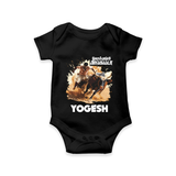 Pongal Special Jallikattu Print | Customized Romper for baby - BLACK - New Born (Chest 14")