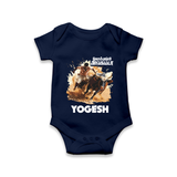 Pongal Special Jallikattu Print | Customized Romper for baby - NAVY BLUE - New Born (Chest 14")