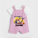 Tamil Pongal Cultural Print in tamil | Customized Dungaree for Kid - BABY PINK - 0 - 5 Months Old (Chest 18")