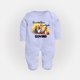 Tamil Pongal Cultural Print in tamil | Customized Fullbody Suit for Kid - BABY BLUE - New Born (Chest 7.5")