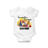 Tamil Pongal Cultural Print in tamil | Customized Romper for baby - WHITE - New Born (Chest 14")