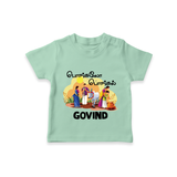 Tamil Pongal Cultural Print in tamil | Customized T-Shirt for Kid - MINT GREEN - 0-5 Months Old (Chest 17")