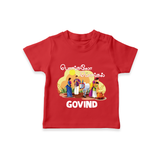 Tamil Pongal Cultural Print in tamil | Customized T-Shirt for Kid - RED - 0-5 Months Old (Chest 17")