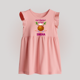 Pongalo Pongal in tamil | Personalized Kids Baby frock   - BABY PINK - 0 - 3 Months Old (Chest 17")