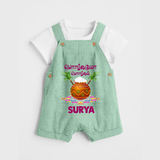 Pongalo Pongal in tamil | Personalized Kids Dungaree  - MINT GREEN - 0 - 5 Months Old (Chest 18")
