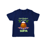 Pongalo Pongal in tamil | Personalized Kids T-Shirt  - NAVY BLUE - 0-5 Months Old (Chest 17")