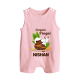 Pongalo Pongal with Cow & Sugarcane | Customized Romper Suit for Kid - BABY PINK - 0 - 5 Months Old (Chest 18")