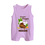 Pongalo Pongal with Cow & Sugarcane | Customized Romper Suit for Kid - LILAC - 0 - 5 Months Old (Chest 18")