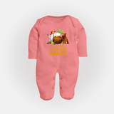 Happy Pongal  | Personalized Kids Fullbody Suit  - PEACH - New Born (Chest 7.5")