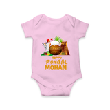 Happy Pongal  | Personalized Kids Romper  - BABY PINK - New Born (Chest 14")