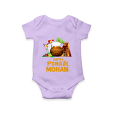 Happy Pongal  | Personalized Kids Romper  - LILAC - New Born (Chest 14")