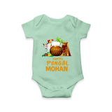 Happy Pongal  | Personalized Kids Romper  - MINT GREEN - New Born (Chest 14")
