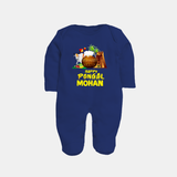 Happy Pongal  | Personalized Kids Fullbody Suit  - NAVY BLUE - New Born (Chest 7.5")