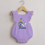 Cute Pongal Family Illustration | Customized Romper frock  for Kid - LILAC - 0 - 3 Months Old (Chest 19")