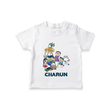 Cute Pongal Family Illustration | Customized T-Shirt for Kid - WHITE - 0-5 Months Old (Chest 17")