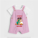 Pongalo Pongal Family Celebration | Personalized Kids Dungaree  - BABY PINK - 0 - 5 Months Old (Chest 18")