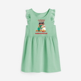 Pongalo Pongal Family Celebration | Personalized Kids  frock   - MINT GREEN - 1 - 2 Years Old (Chest 22" , Full Length 22")