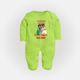 Pongalo Pongal Family Celebration | Personalized Kids Fullbody Suit  - LIME GREEN - New Born (Chest 7.5")
