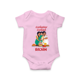 Pongalo Pongal Family Celebration | Personalized Kids Romper  - BABY PINK - New Born (Chest 14")
