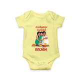 Pongalo Pongal Family Celebration | Personalized Kids Romper  - PASTEL YELLOW - New Born (Chest 14")