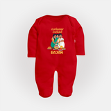 Pongalo Pongal Family Celebration | Personalized Kids Fullbody Suit  - RED - New Born (Chest 7.5")