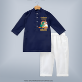 Pongalo Pongal Family Celebration | Personalized Kids Kurta   - NAVY BLUE - 3 - 6 Months Old (Chest 24", Kurta Length 14'', Waist 19", Pant Length 14")