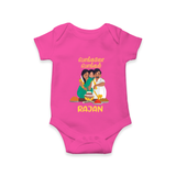 Pongalo Pongal Family Celebration | Personalized Kids Romper  - HOT PINK - New Born (Chest 14")