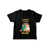 Pongalo Pongal Family Celebration | Personalized Kids T-Shirt  - BLACK - 0-5 Months Old (Chest 17")