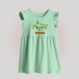 Festive Happy Pongal Typography | Personalized Kids Baby frock   - MINT GREEN - 0 - 3 Months Old (Chest 17")