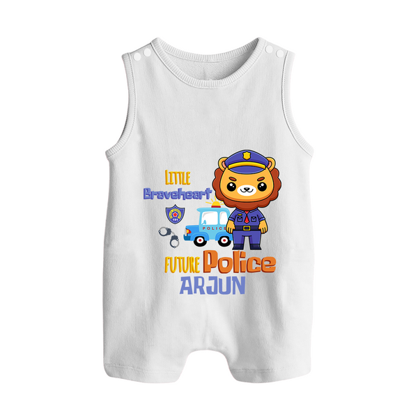 Future Police Officer Romper Suit | Custom Printed Name Romper Suit - WHITE - 0 - 5 Months Old (Chest 18")