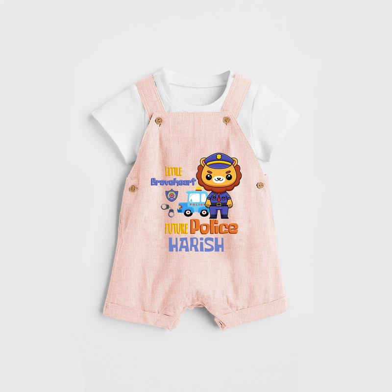 Little Braveheart Police Hero Dungaree - PEACH - 0 - 3 Months Old (Chest 17")