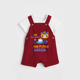 Little Braveheart Police Hero Dungaree - RED - 0 - 3 Months Old (Chest 17")