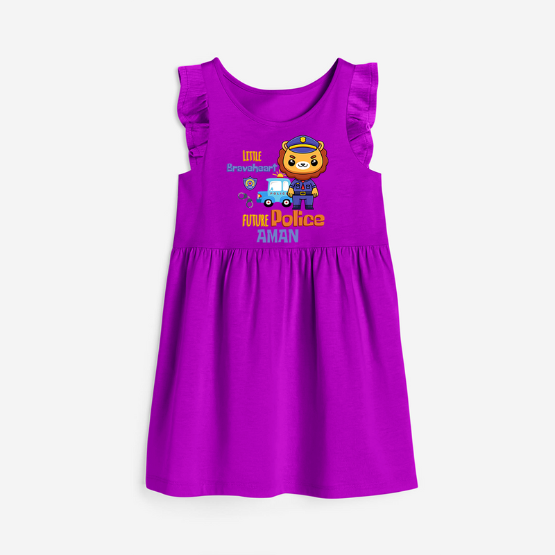 Little Braveheart Police Hero Frock - PURPLE - 0 - 6 Months Old (Chest 18")