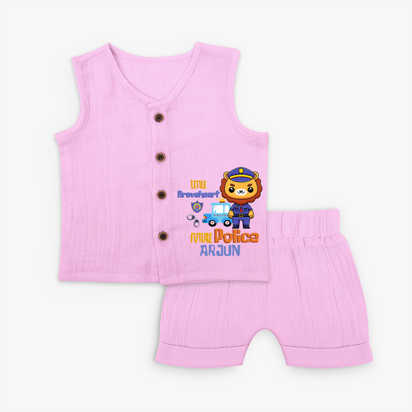 Future Police Officer Jabla Set | Custom Printed Name Jabla Set - BABY PINK - 0 - 3 Months Old (Chest 9.8")