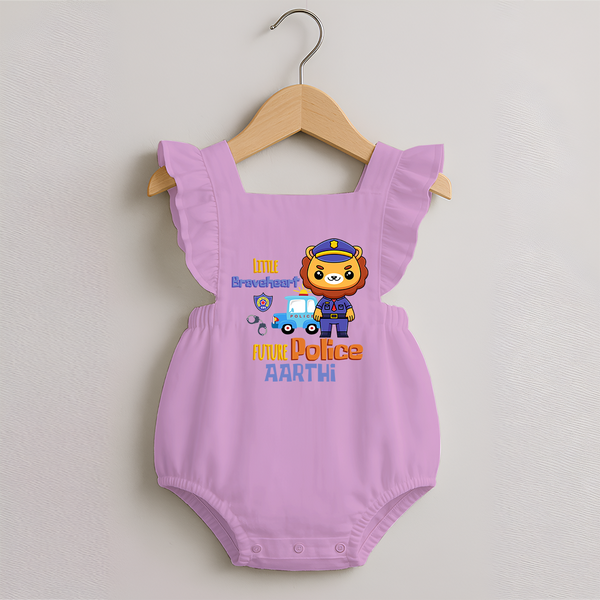 Future Police Officer Romper Frock | Custom Printed Name Romper Frock - BABY PINK - 0 - 3 Months Old (Chest 19")