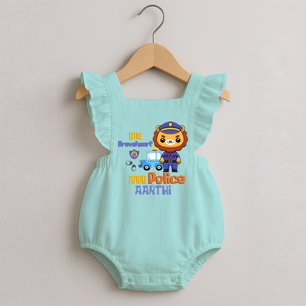 Future Police Officer Romper Frock | Custom Printed Name Romper Frock - MINT GREEN - 0 - 3 Months Old (Chest 19")