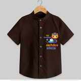 Little Braveheart Police Hero Shirt - CHOCOLATE BROWN - 0 - 6 Months Old (Chest 21")