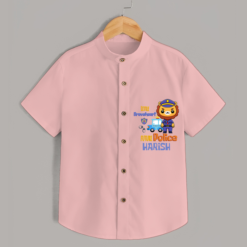 Little Braveheart Police Hero Shirt - PEACH - 0 - 6 Months Old (Chest 21")