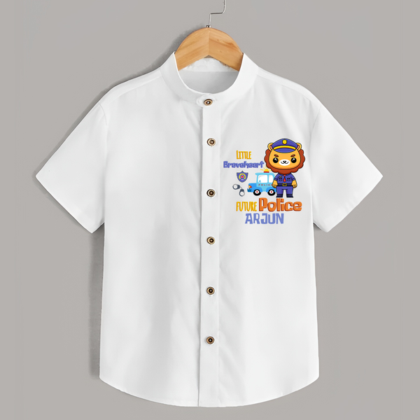 Future Police Officer Shirt | Custom Printed Name Shirt - WHITE - 0 - 6 Months Old (Chest 23")