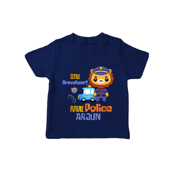 Future Police Officer T-Shirt | Custom Printed Name T-Shirt - NAVY BLUE - 0-5 Months Old (Chest 17")