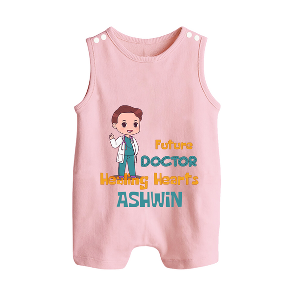 Future Doctor Romper Suit | Personalized Name Baby Romper Suit - BABY PINK - 0 - 5 Months Old (Chest 18")